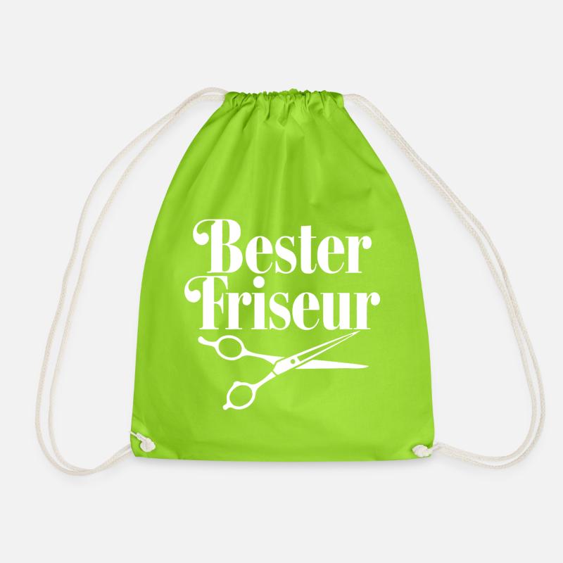 Bester Friseur mit Scheren-Logo - Turnbeutel - Neongrün