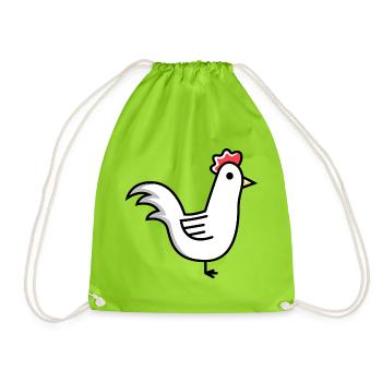 Rooster Animal - Drawstring Bag - neon green - Front