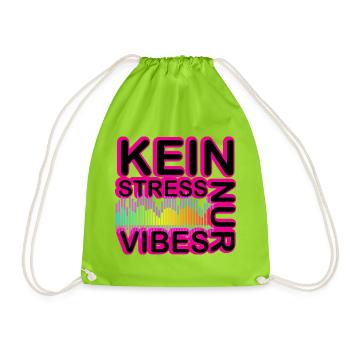 Kein Stress Vibes Neon - Turnbeutel - Neongrün - Vorne