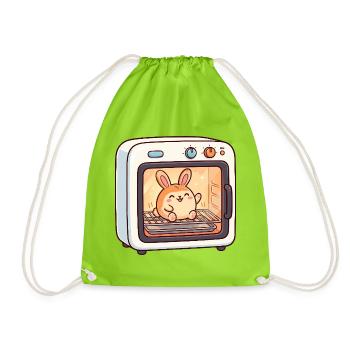Pregnant woman in a bun in the oven – funny sw - Drawstring Bag - neon green - Front