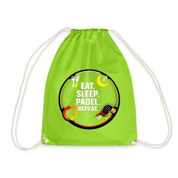 Eat Sleep Padel Repeat - Turnbeutel - Neongrün - Vorne