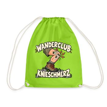 Wanderclub Knieschmerz Wandern Wanderer - Turnbeutel - Neongrün - Vorne