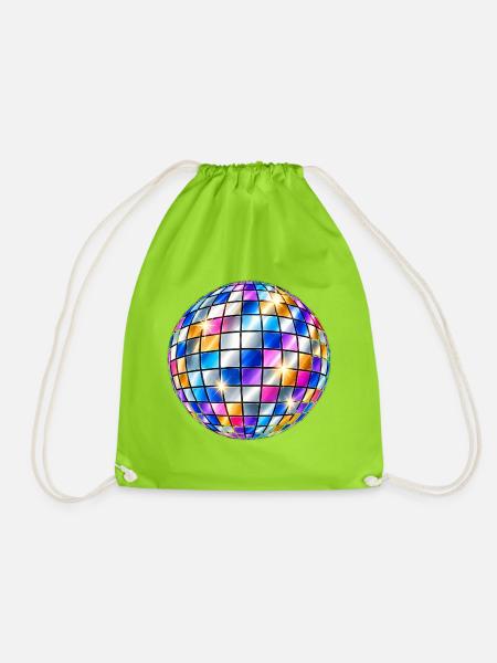 Disco-Mosaikkugel - Turnbeutel - Neongrün