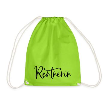 Rente Ruhestand Rentnerin (Farbe änderbar) - Turnbeutel - Neongrün - Vorne