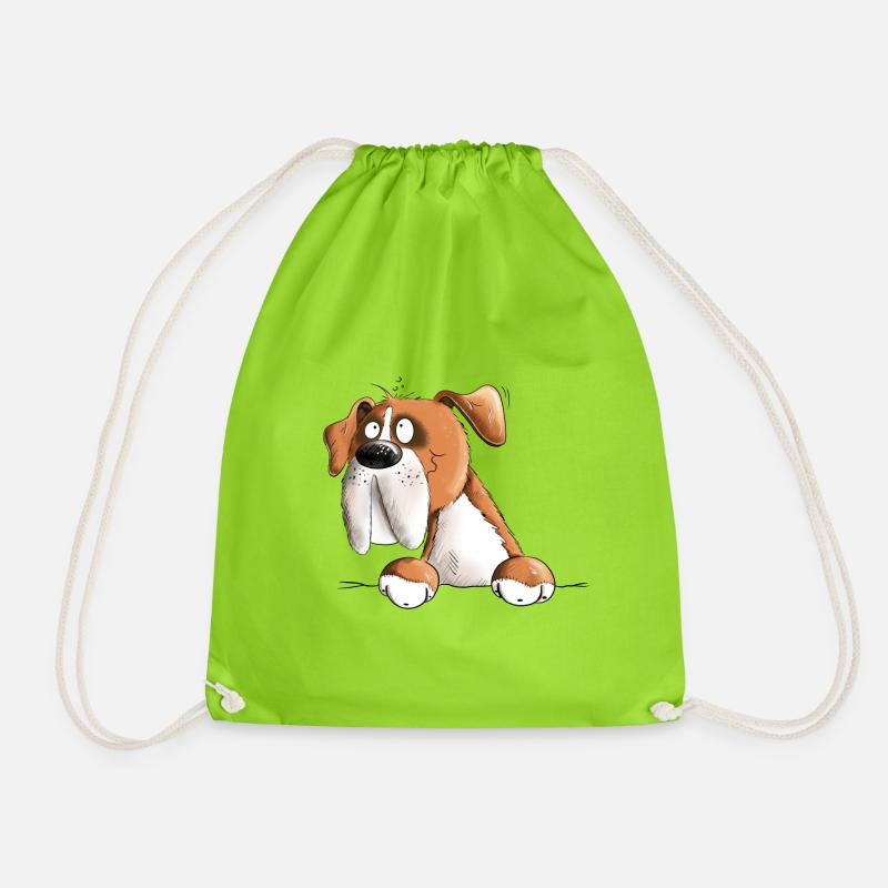 Happy Deutscher Boxer Hund - Turnbeutel - Neongrün