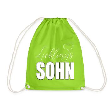Lieblingssohn mit Herz - Turnbeutel - Neongrün - Vorne