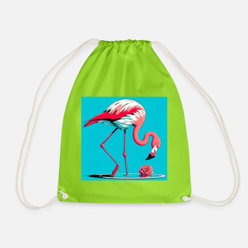 Flamingo - Turnbeutel - Neongrün