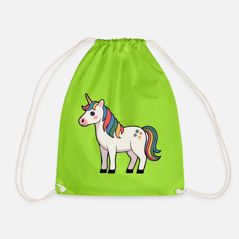 Einhorn - Turnbeutel - Neongrün