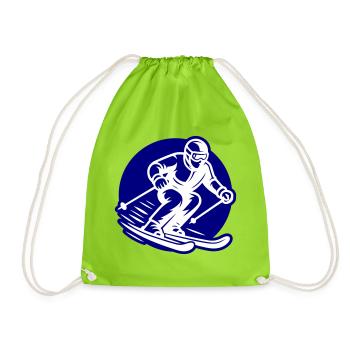 Ski Sport Logo - Drawstring Bag - neon green - Front