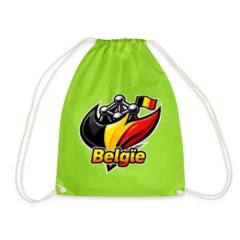 Belgium logo - Drawstring Bag - neon green - Front