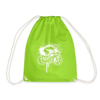 Geschenkidee für einen Roadbike mit Roadbike - Turnbeutel - Neongrün - Vorne
