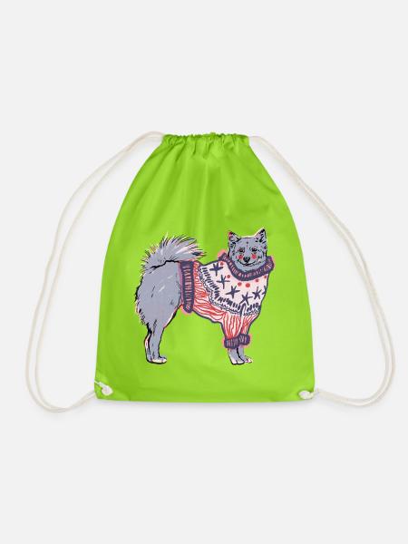 FINNISCHER SPITZ IM JUMPER - Turnbeutel - Neongrün
