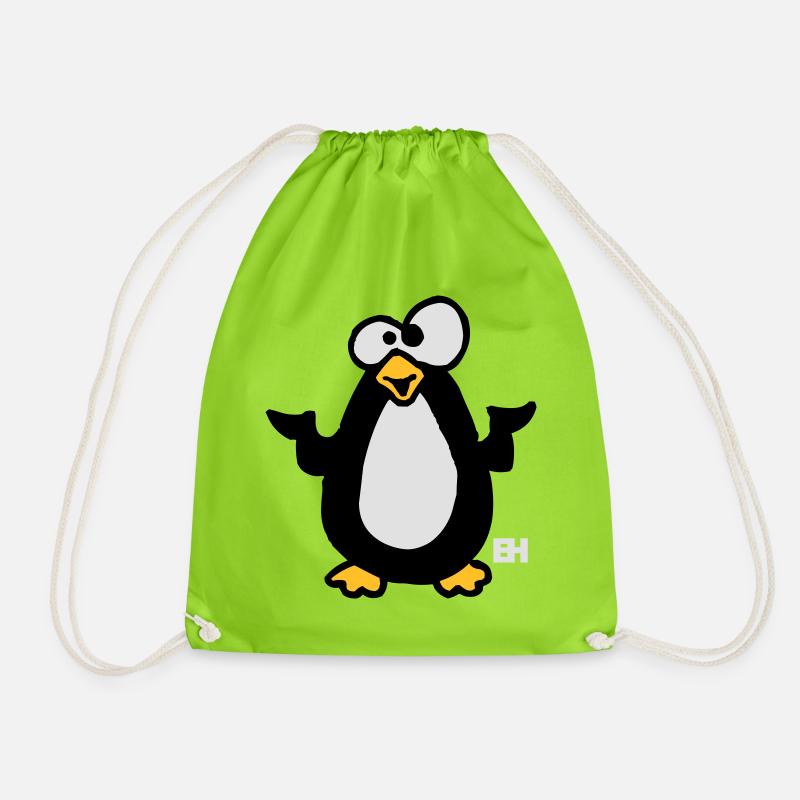 Pinguin - Turnbeutel - Neongrün