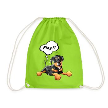 Drôle Rottweiler - Sac de sport léger - vert néon - Devant