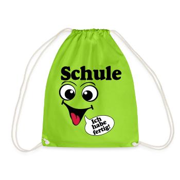Abschluß , Schule ich habe fertig (25) - Turnbeutel - Neongrün - Vorne