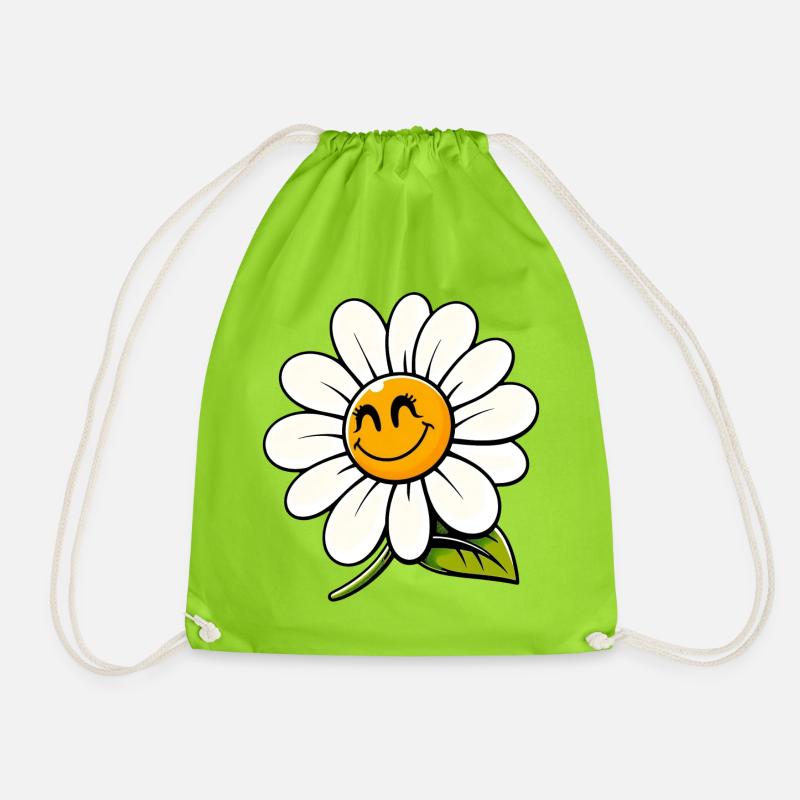 Gänseblümchen - Turnbeutel - Neongrün
