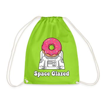 Donut Astronaut in All Space Glazed - Drawstring Bag - neon green - Front