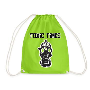 Masque à gaz Temps Toxiques | Conception urbaine de streetwear - Sac de sport léger - vert néon - Devant
