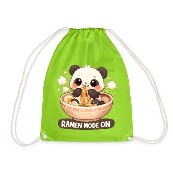 Ramen Panda Mode Activé - Sac de sport léger - vert néon - Devant