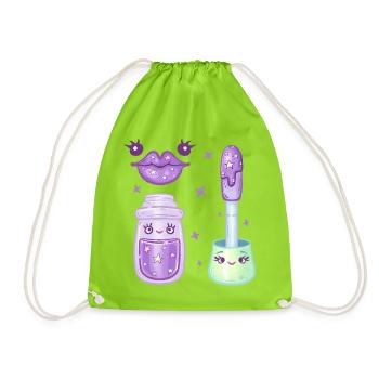 Lilac Galaxy Lipgloss Kawaii Charakter - Turnbeutel - Neongrün - Vorne
