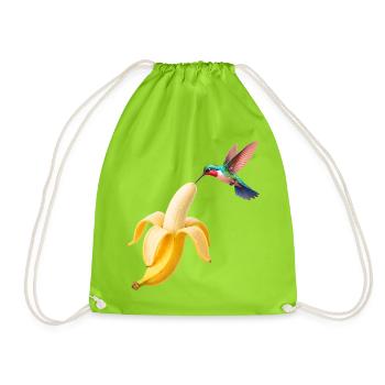 Colibri rencontre banane dorée - Sac de sport léger - vert néon - Devant