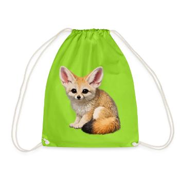 Renard du désert fennec - Sac de sport léger - vert néon - Devant