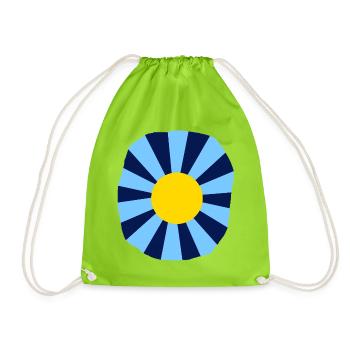 Psychedelic flower - Drawstring Bag - neon green - Front