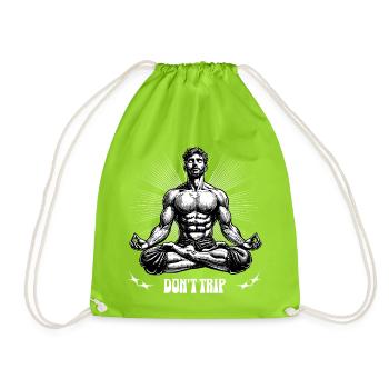 Don't Trip-_Man_yoga_lotus_pose - Turnbeutel - Neongrün - Vorne