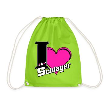 Schlager Party , Schlager Musik , Schlager Liebe - Turnbeutel - Neongrün - Vorne