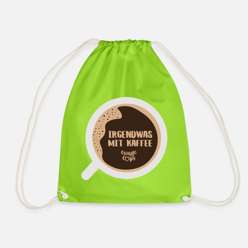 Irgendwas mit Kaffee - Turnbeutel - Neongrün