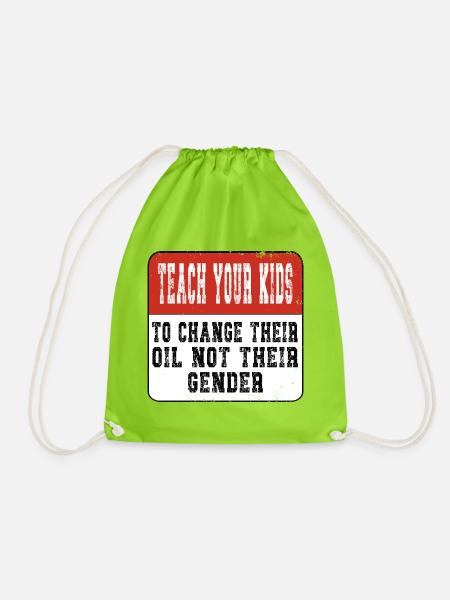 Teach your Kids - Anti Gender - Turnbeutel - Neongrün