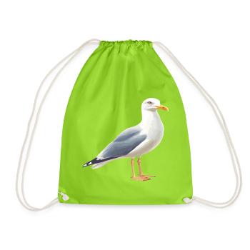 Küstenwolken Möwe - Turnbeutel - Neongrün - Vorne