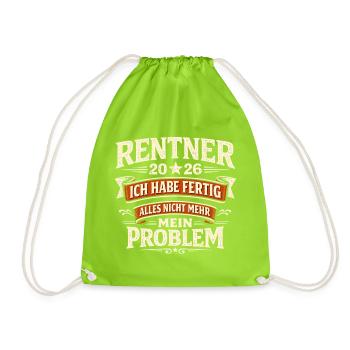 Pensioner 2026 Gift For Him You - Drawstring Bag - neon green - Front