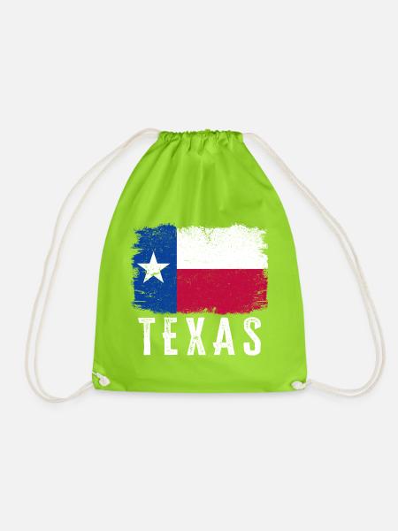 Texas State Flag gezeichnet Vintage Texas, USA - Turnbeutel - Neongrün