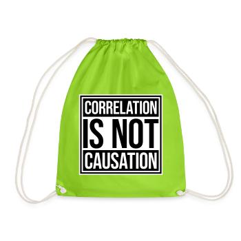 Correlation Is Not Causation Nerd Wissenschaft - Turnbeutel - Neongrün - Vorne