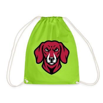 Dackel Maskottchen Logo - Turnbeutel - Neongrün - Vorne