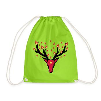 Rudolph bois de cerf feux-3c - Sac de sport léger - vert néon - Devant