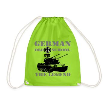Panzer Gepard , Tank, Militär, Oldschool (25) - Turnbeutel - Neongrün - Vorne