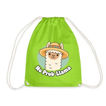 No Prob Llama Sombrero - Turnbeutel - Neongrün - Vorne