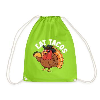 Tacos essen Thanksgiving Twist Herbst Humor - Turnbeutel - Neongrün - Vorne