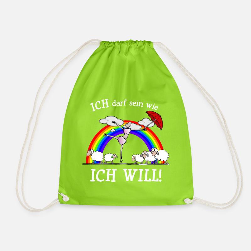 Ich darf sein wie ich will - Turnbeutel - Neongrün
