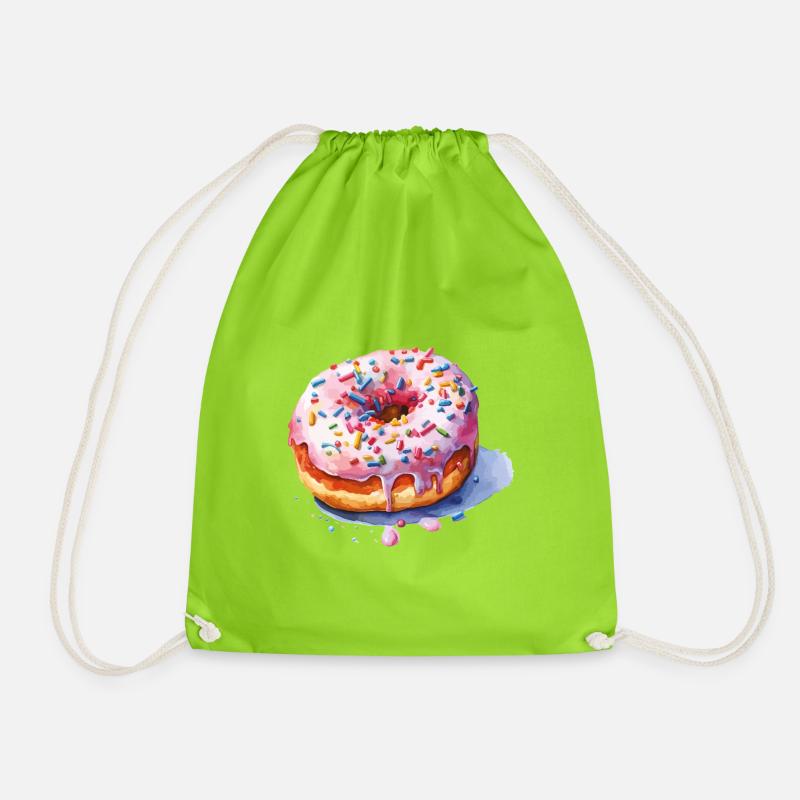 Donut avec des vermicelles - Sac de sport léger - vert néon
