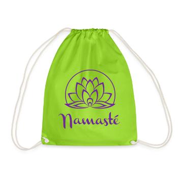 Emblème de la namasté du lotus violet - Sac de sport léger - vert néon - Devant