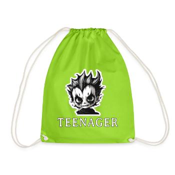 Bad mood teenager - Drawstring Bag - neon green - Front