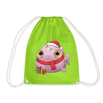 Drôle de Poisson-Blobfish - Noël avec... - Sac de sport léger - vert néon - Devant