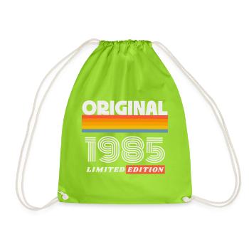 1985 Original Geburtstag Retro Vintage 80er Spruch - Turnbeutel - Neongrün - Vorne