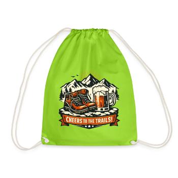 Prost auf die Trails – Bergwandern & Bier - Turnbeutel - Neongrün - Vorne