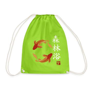 japan Fische japanisch anime asiatisch - Turnbeutel - Neongrün - Vorne