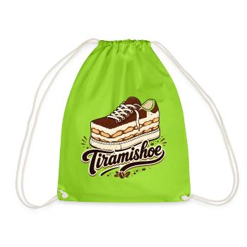 Tiramishoe, Lustiges Coffee & Tiramisu Design - Turnbeutel - Neongrün - Vorne