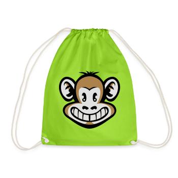 Cartoon Affe flex - Turnbeutel - Neongrün - Vorne
